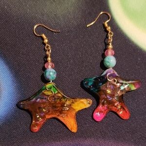 Splatted Starfish Earrings
